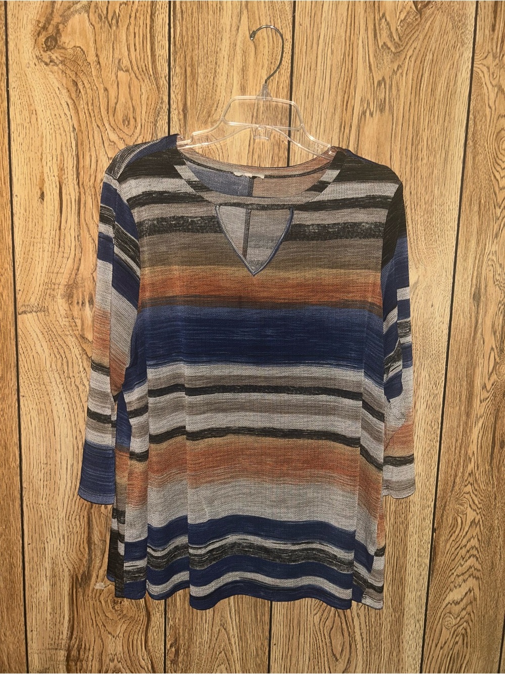 Ava James 2X Striped Tunic Top
